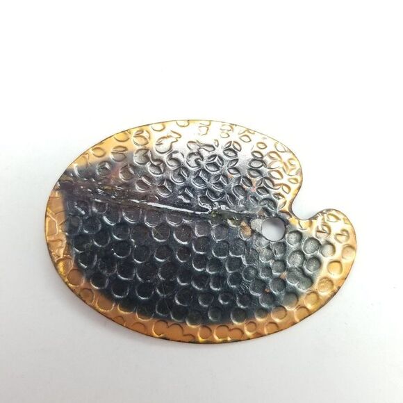 Vintage Genuine Copper Hammered Textured Paint Pallet Shaped Brooch, Retro Pin - Picture 2 of 7